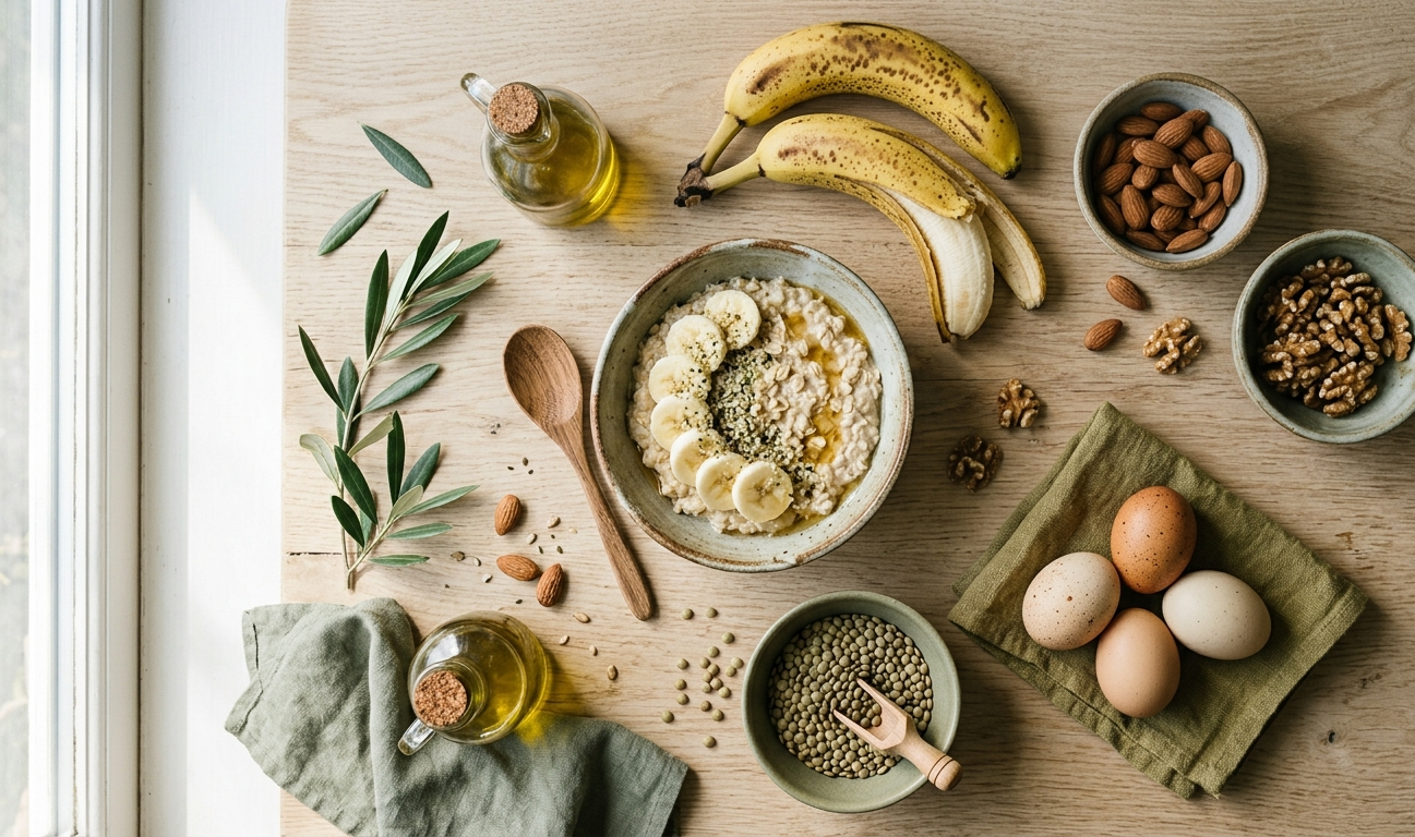 Vellutata di verdure di stagione servita con pane integrale croccante